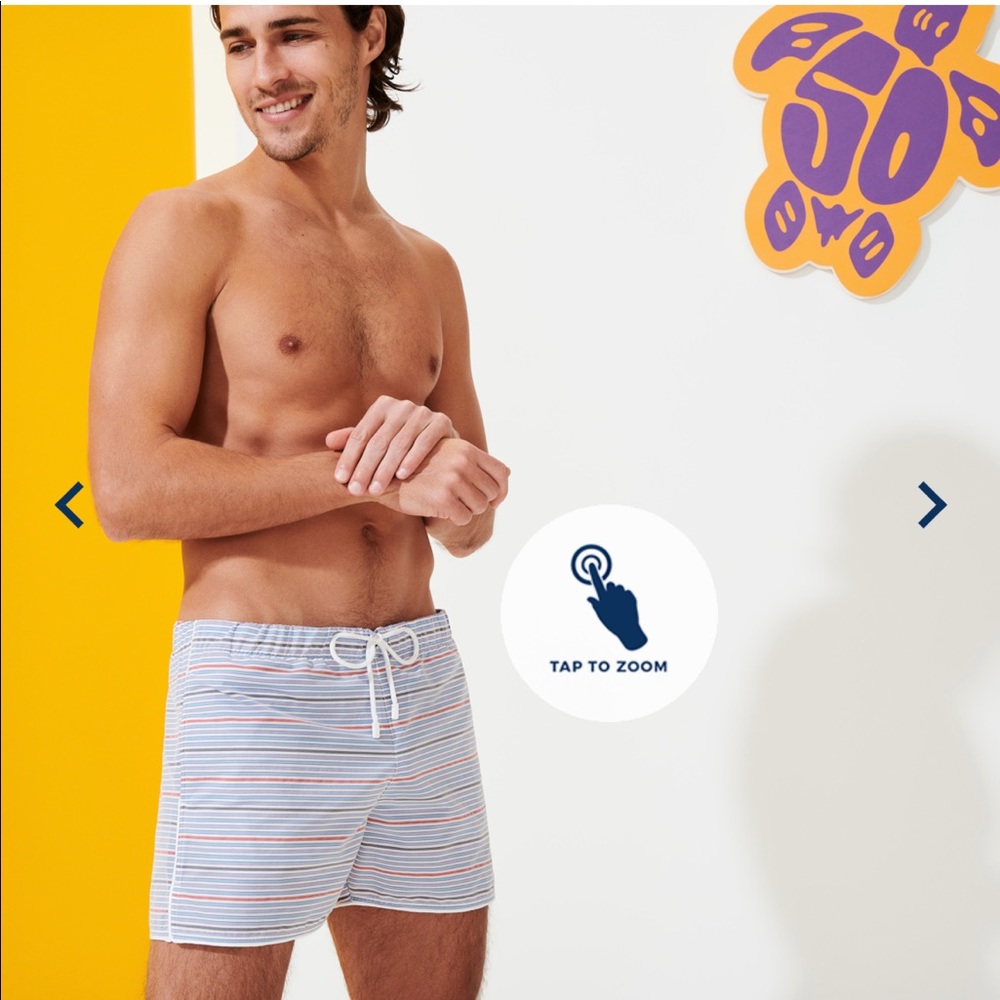 Vilebrequin vintage 1971 rayures seersucker trunk